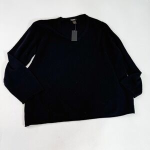 Philosophy Dane Lewis Sweater Womens Small Medium‎ Black Cashmere V Neck